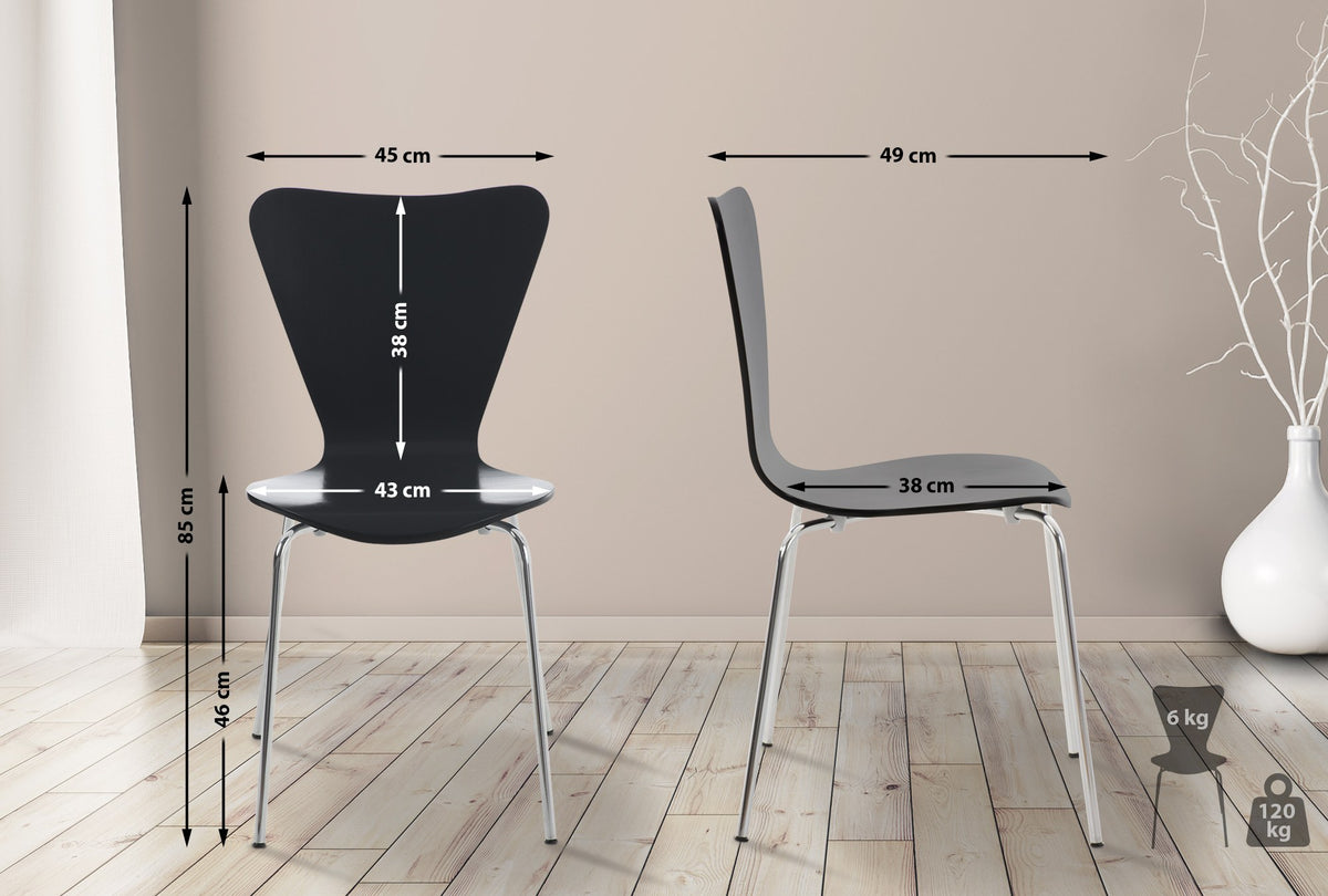 2x bezoekersstoel Calisto zwart schwarz