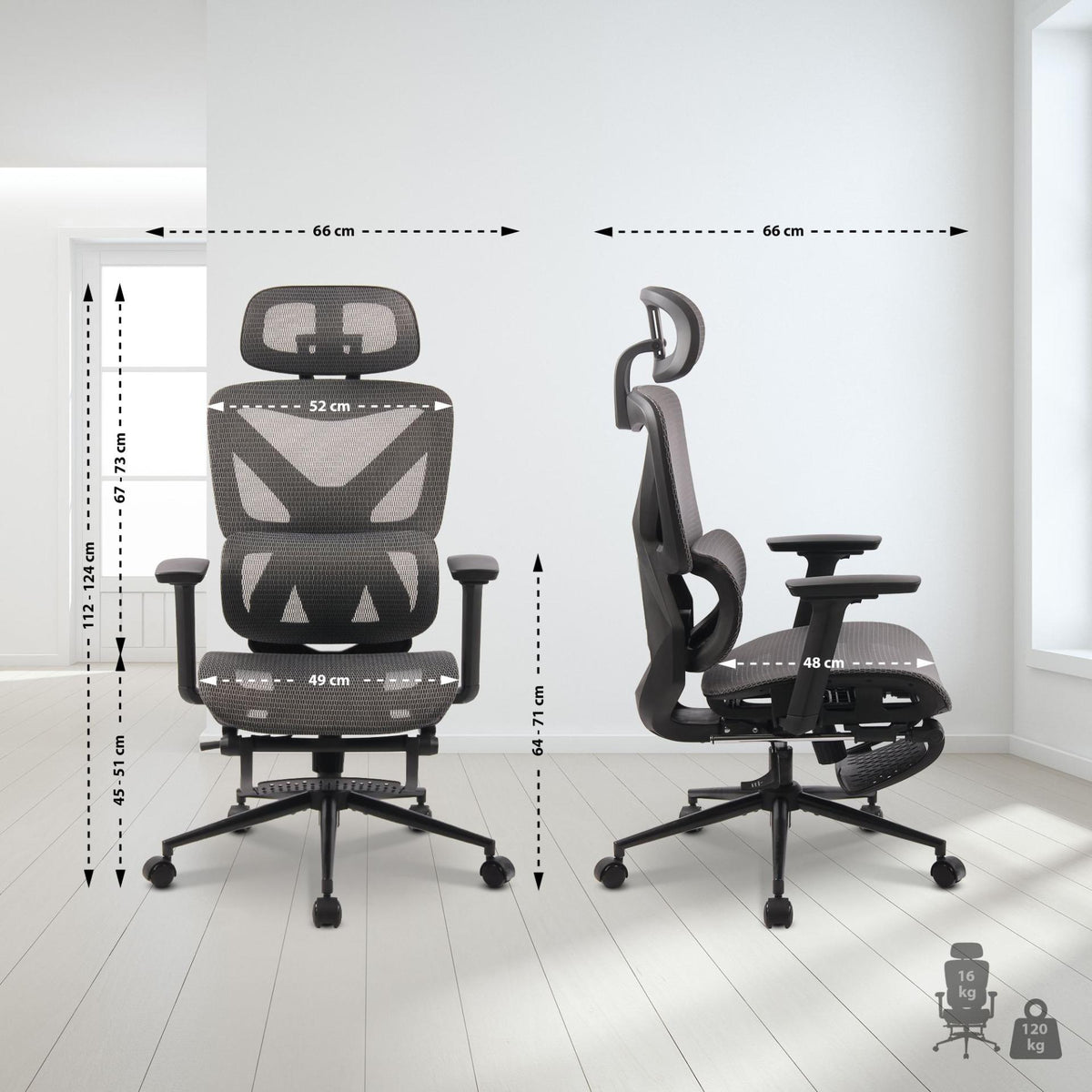 Bureaustoel Reston zwart/grijs schwarz/grau