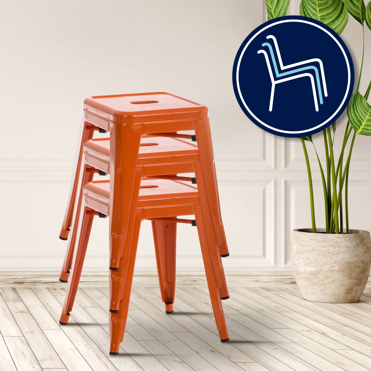 Metalen kruk Armin oranje orange