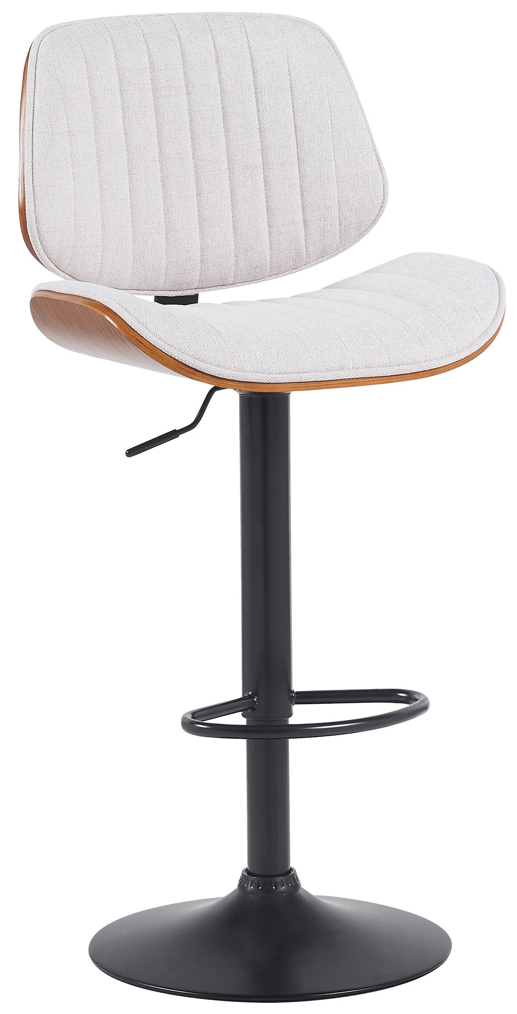 Barkruk Clawson stof walnoot/creme,zwart walnuss/creme