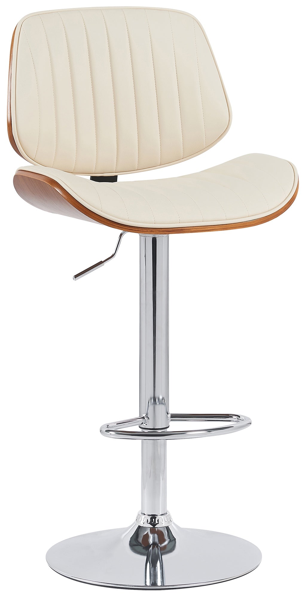 Barkruk Clawson kunstleer walnoot/creme,chroom walnuss/creme