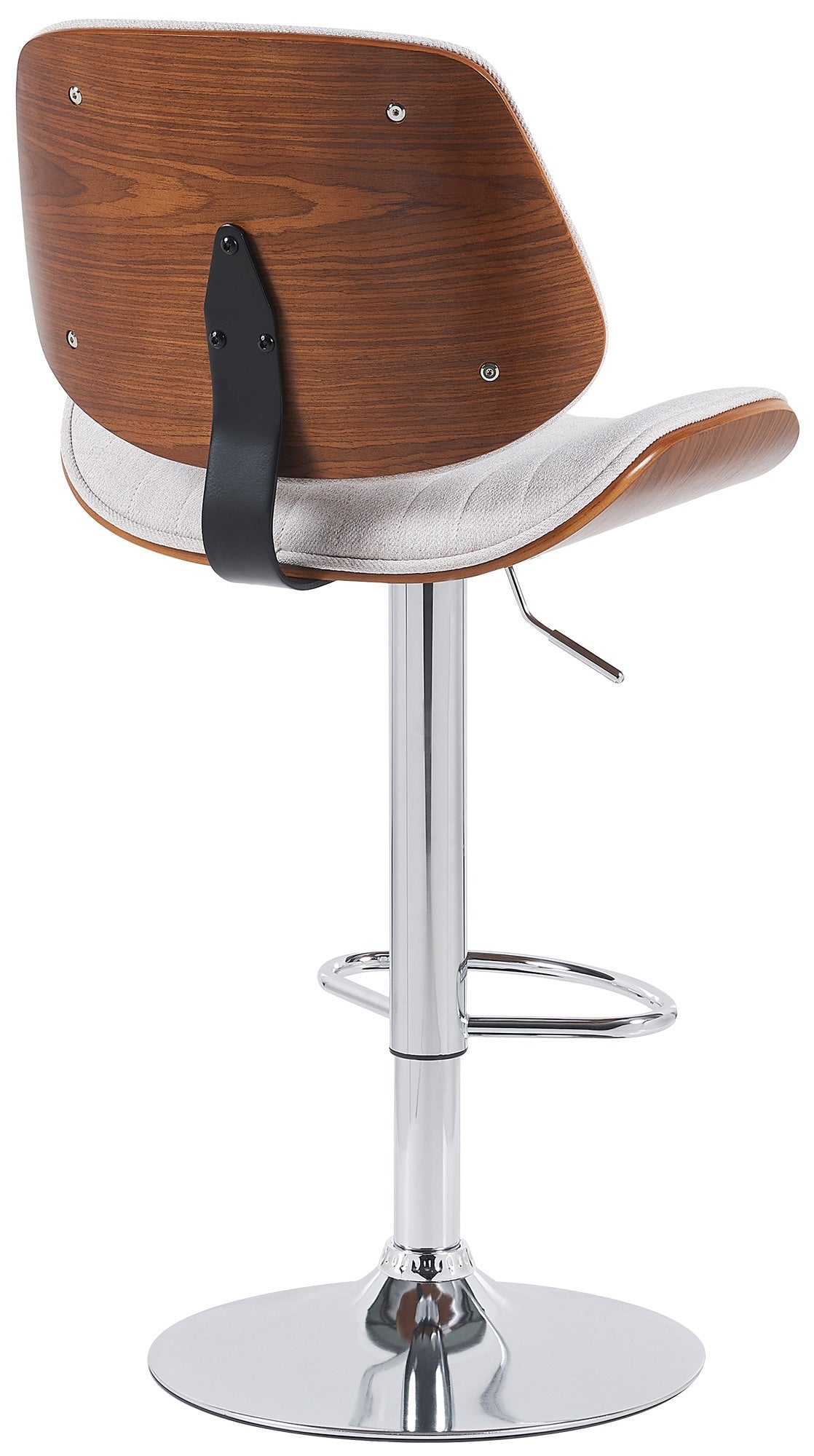 Barkruk Clawson stof walnoot/creme,chroom walnuss/creme