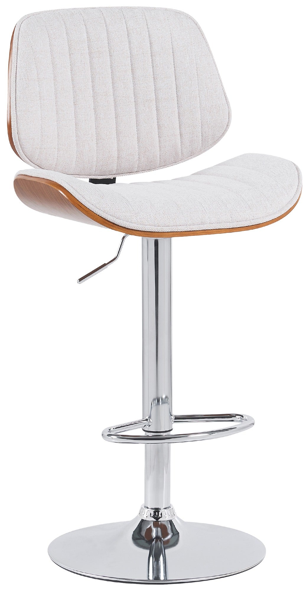 Barkruk Clawson stof walnoot/creme,chroom walnuss/creme
