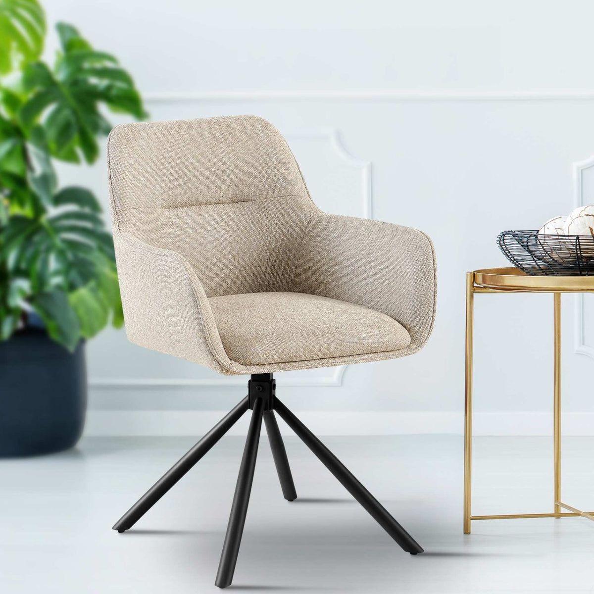 Eetkamerstoel Tipton taupe taupe