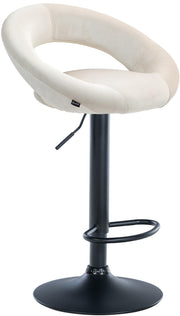 Barkruk Olinda fluweel creme,zwart creme