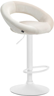 Barkruk Olinda fluweel creme,wit creme