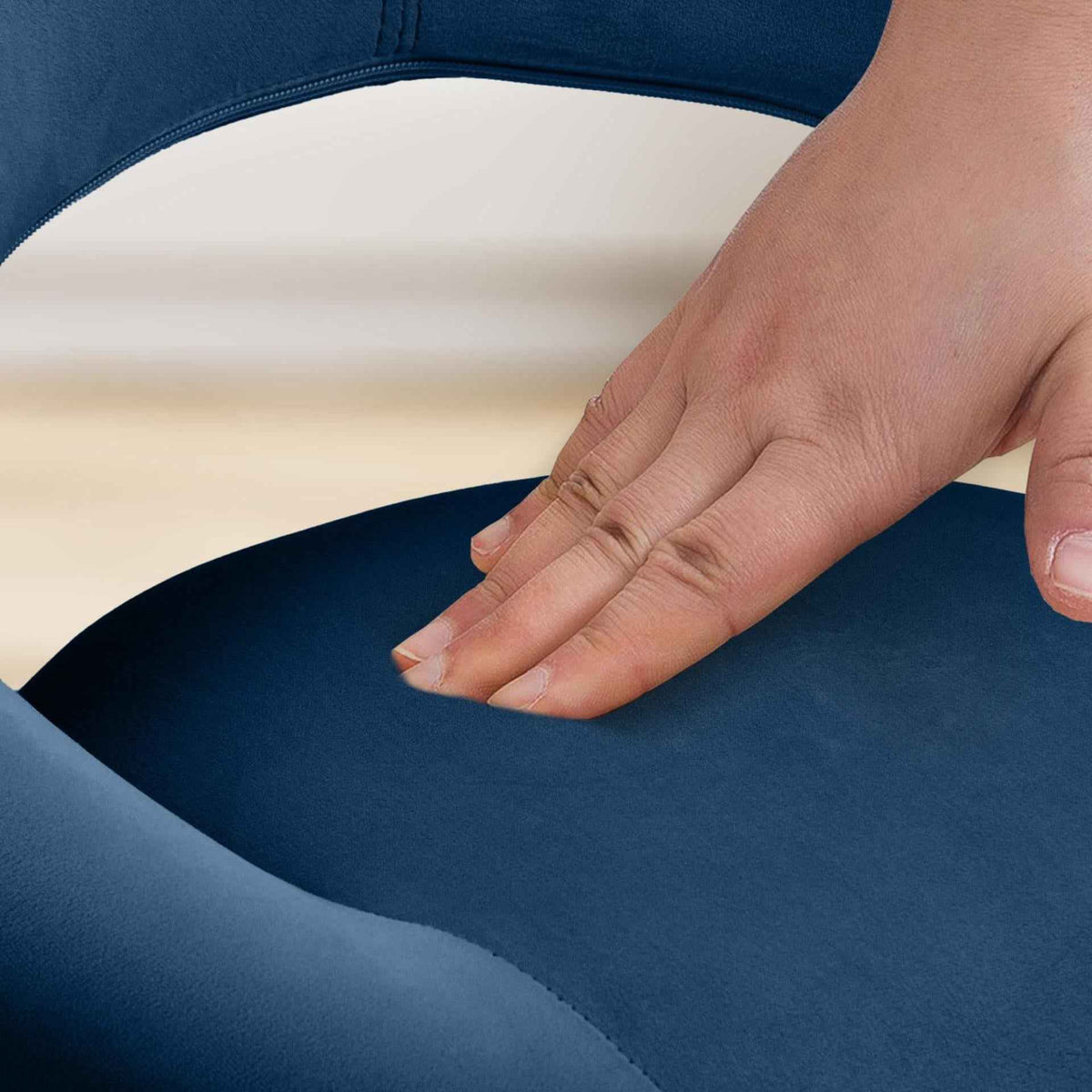 Barkruk Olinda fluweel blauw,wit blau