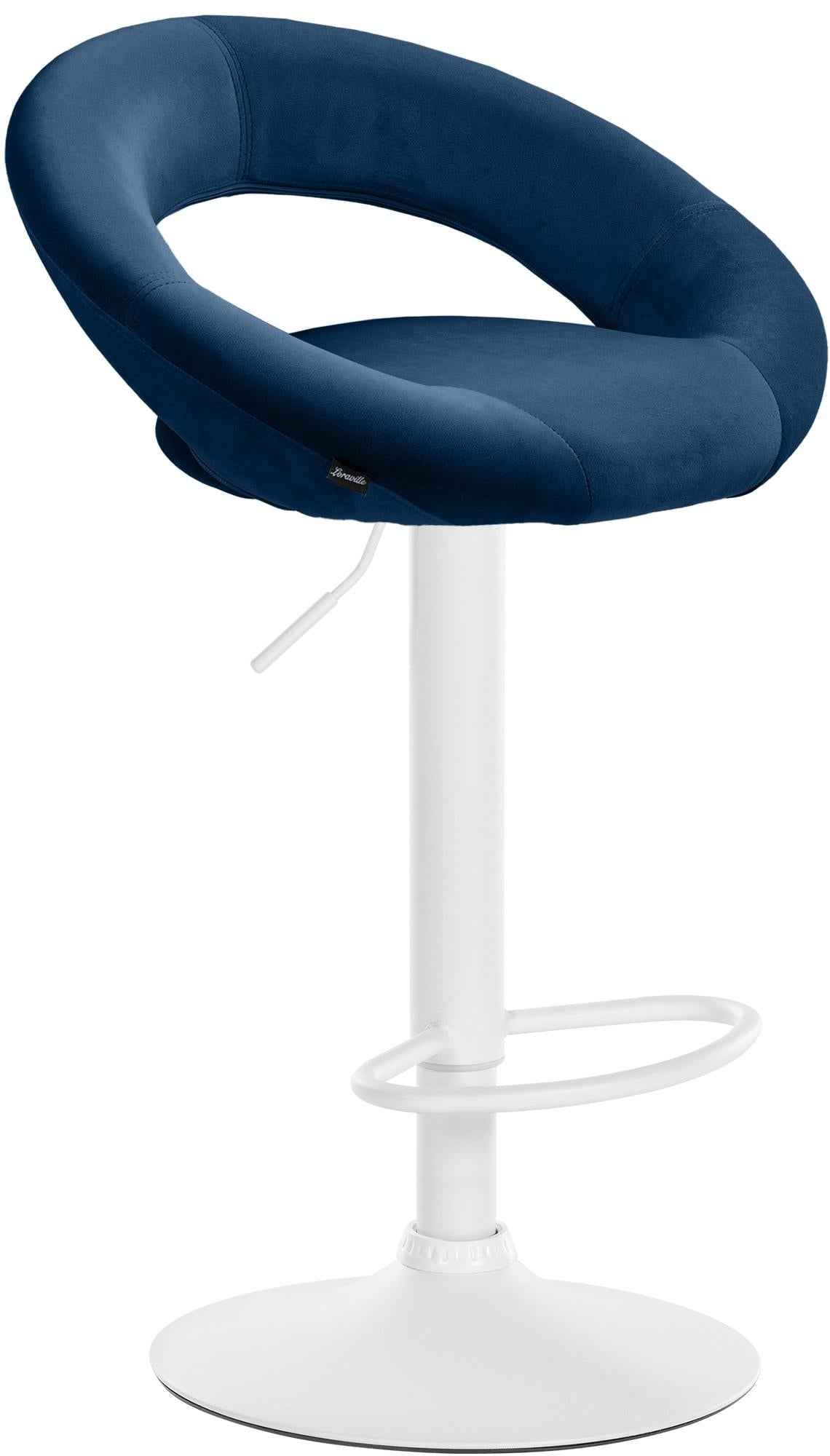 Barkruk Olinda fluweel blauw,wit blau