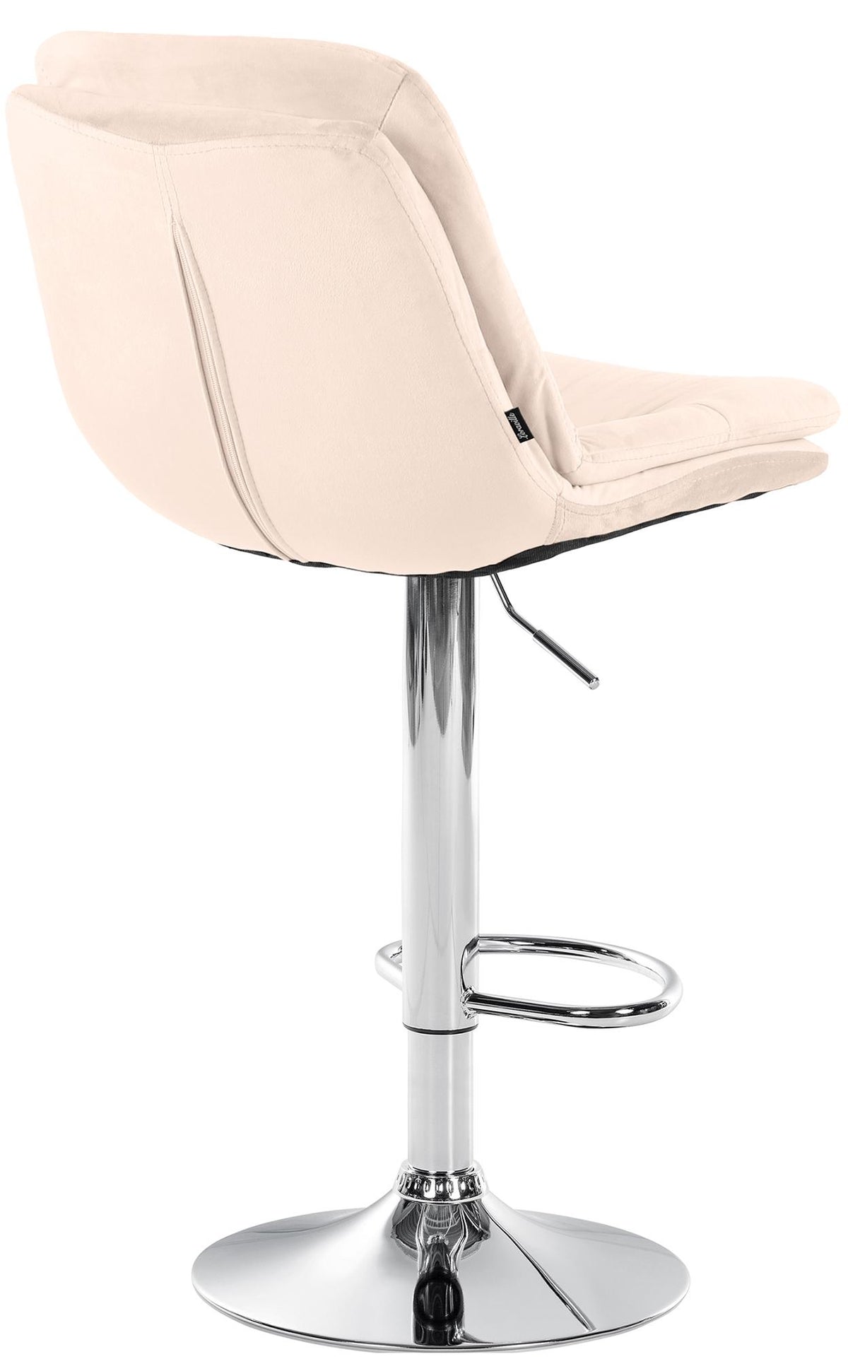 Barkruk Laurel fluweel creme,Metaal in chroomoptiek creme