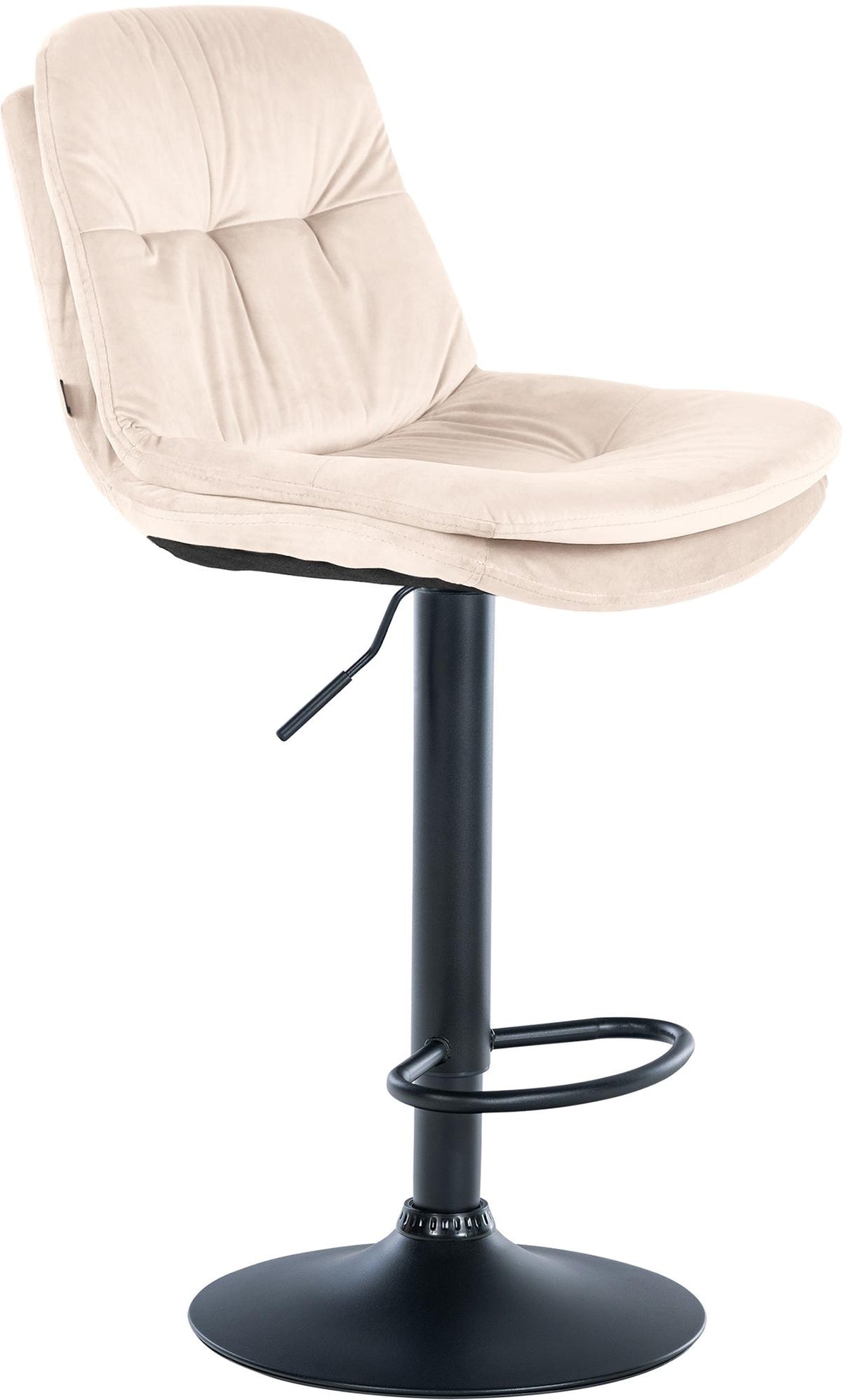 Barkruk Laurel fluweel creme,Metaal mat zwart creme