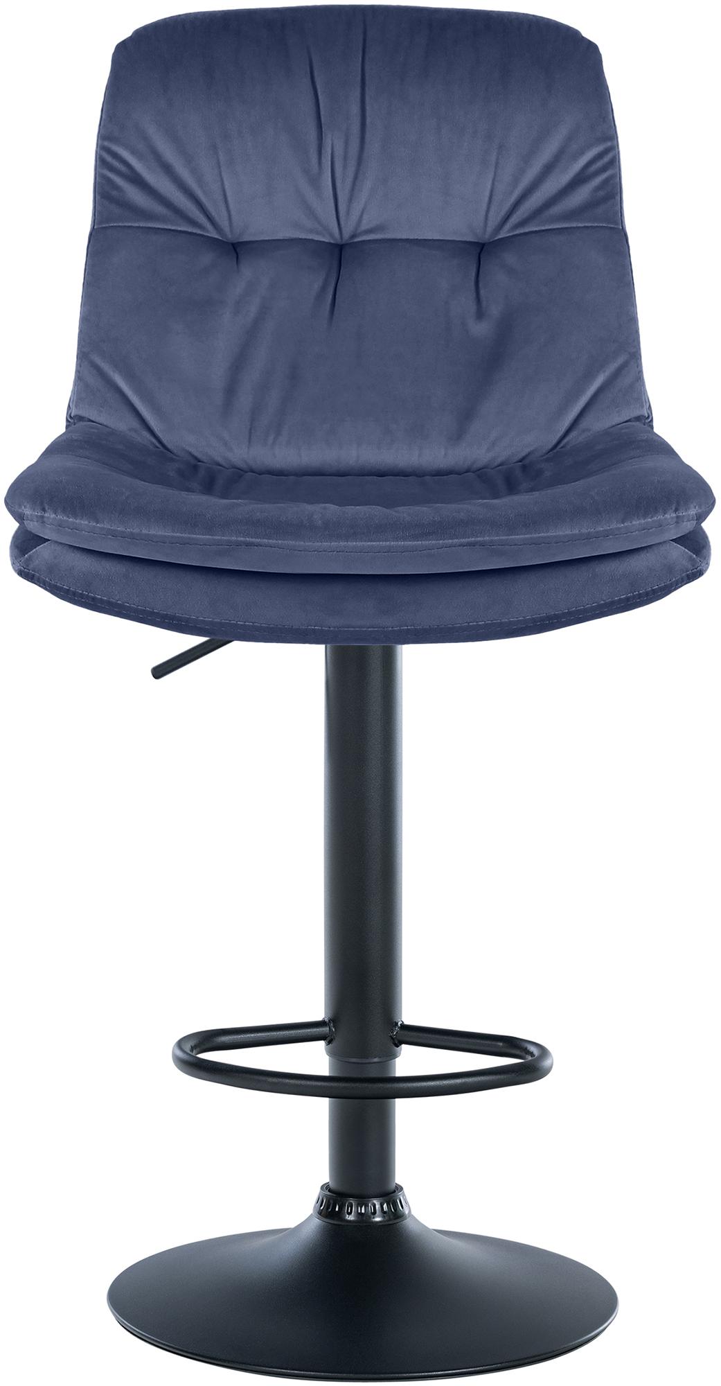 Barkruk Laurel fluweel blauw,Metaal mat zwart blau