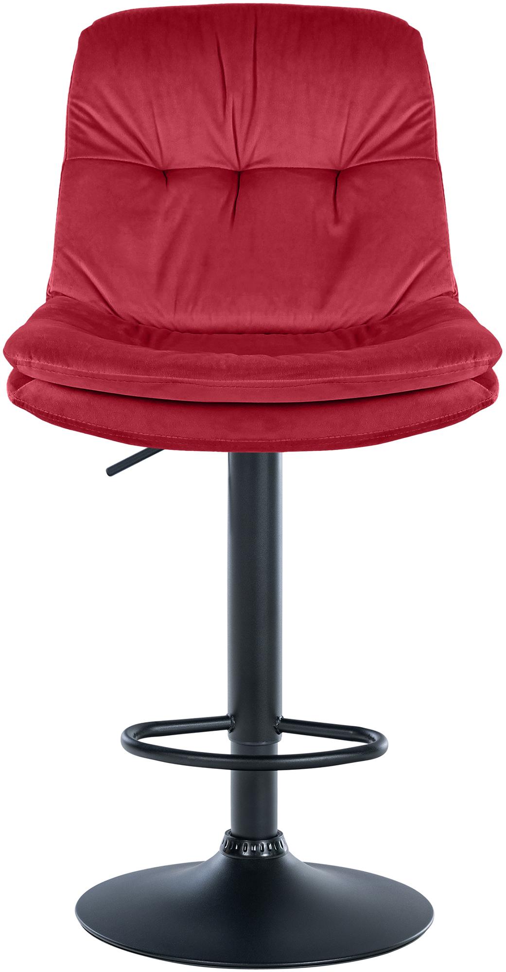 Barkruk Laurel fluweel rood,Metaal mat zwart rot
