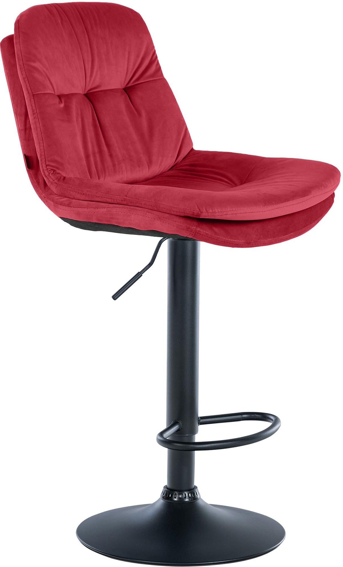 Barkruk Laurel fluweel rood,Metaal mat zwart rot