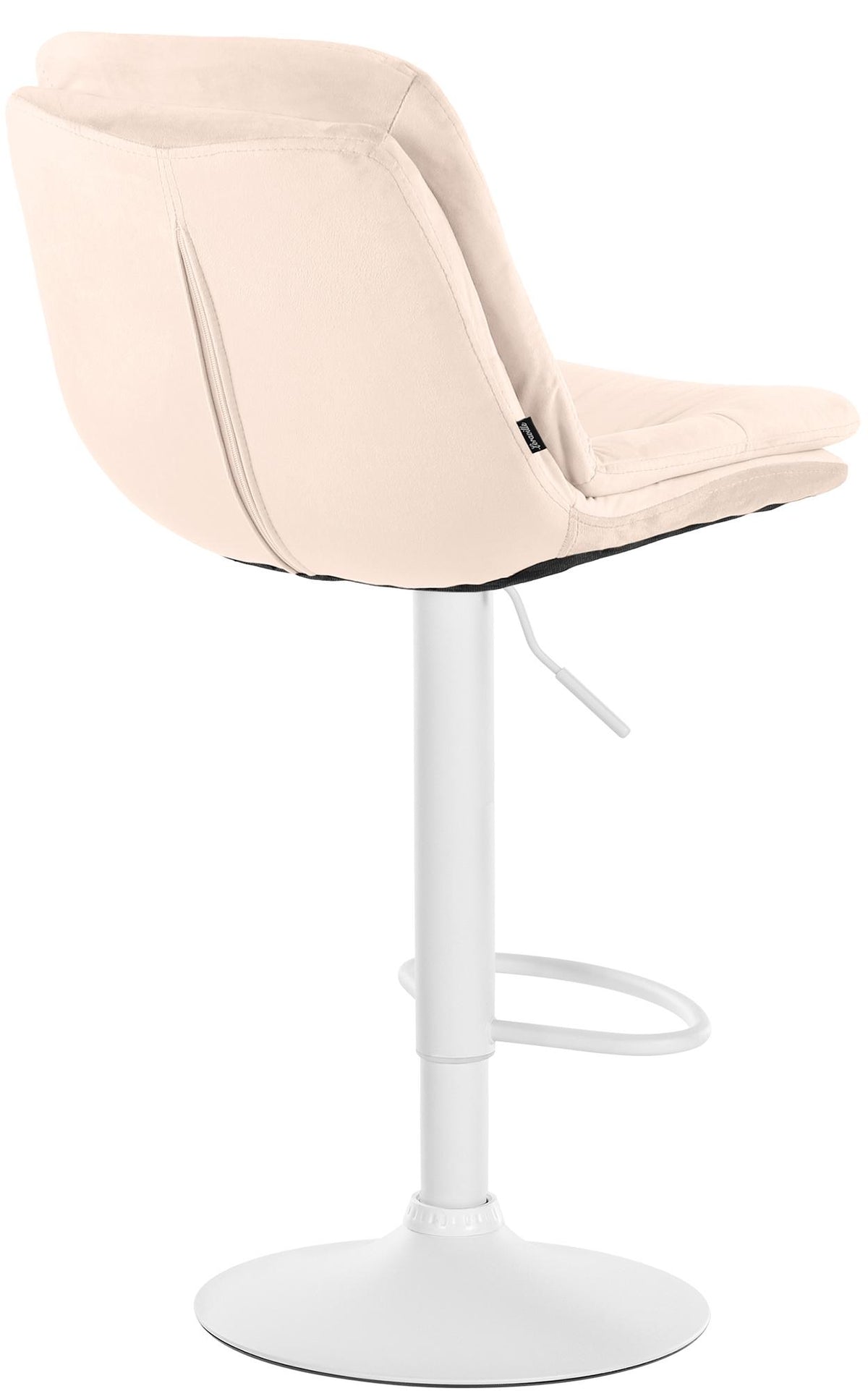 Barkruk Laurel fluweel creme,Metaal mat wit creme