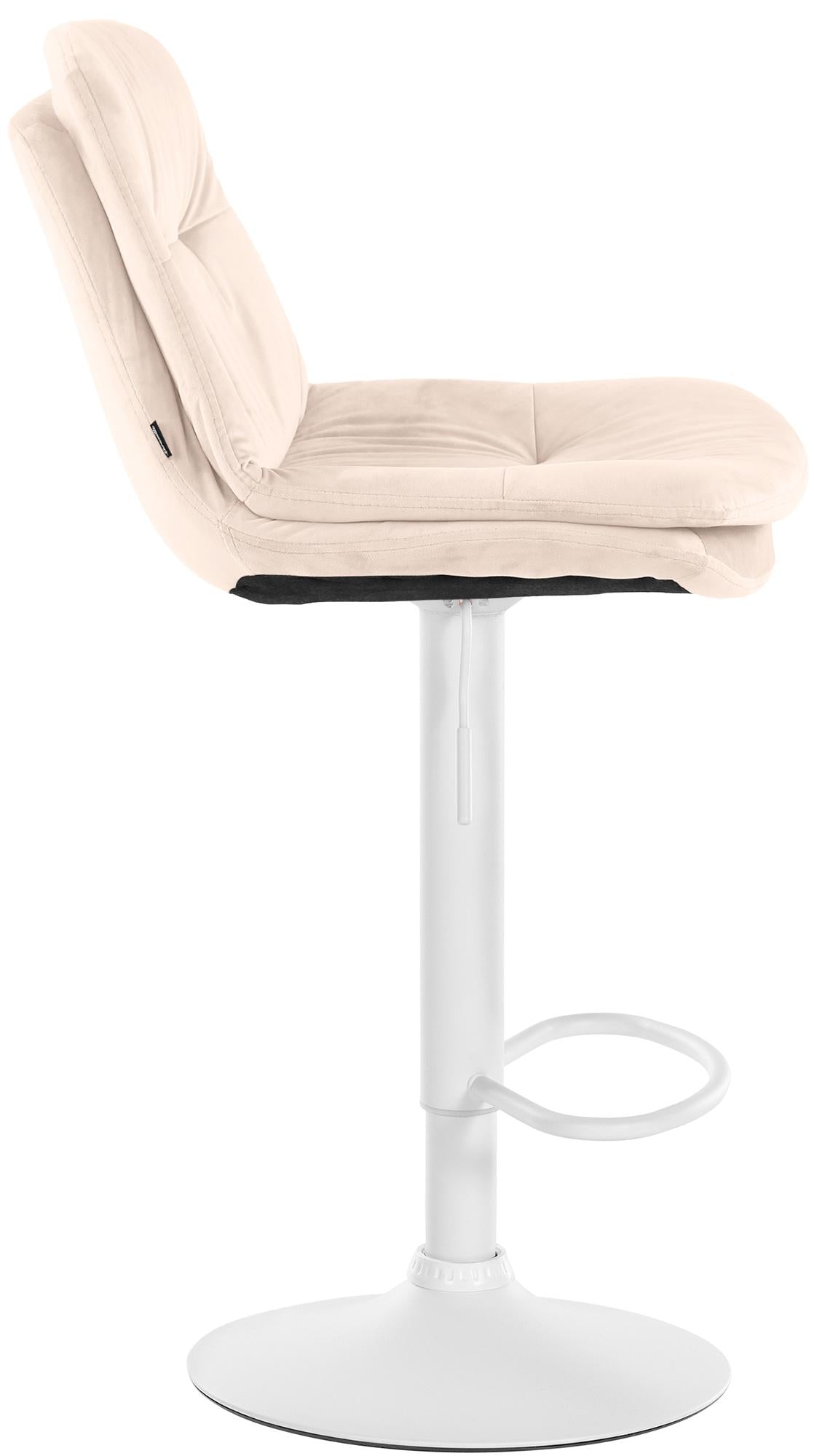 Barkruk Laurel fluweel creme,Metaal mat wit creme