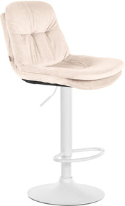 Barkruk Laurel fluweel creme,Metaal mat wit creme