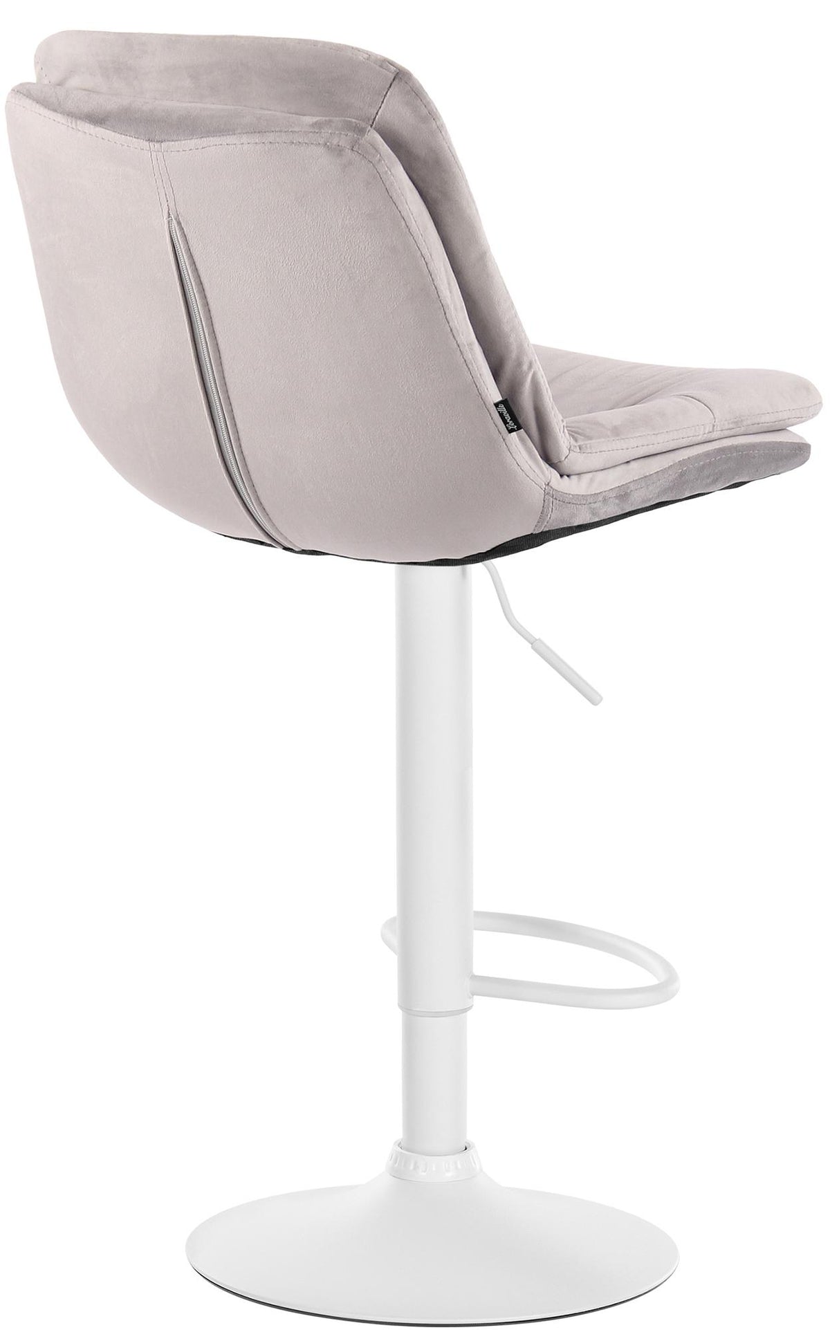Barkruk Laurel fluweel grijs,Metaal mat wit grau