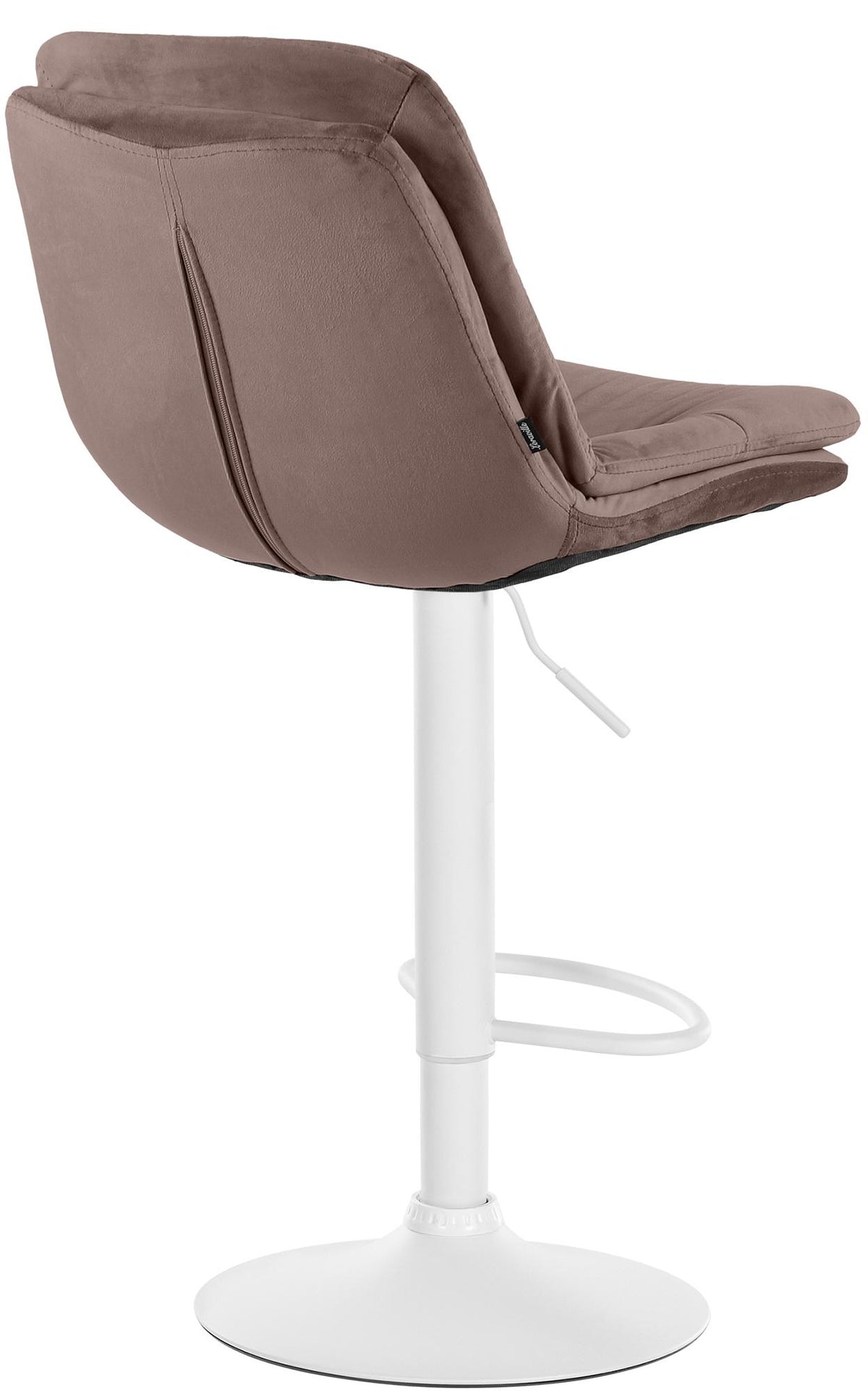 Barkruk Laurel fluweel bruin,Metaal mat wit braun