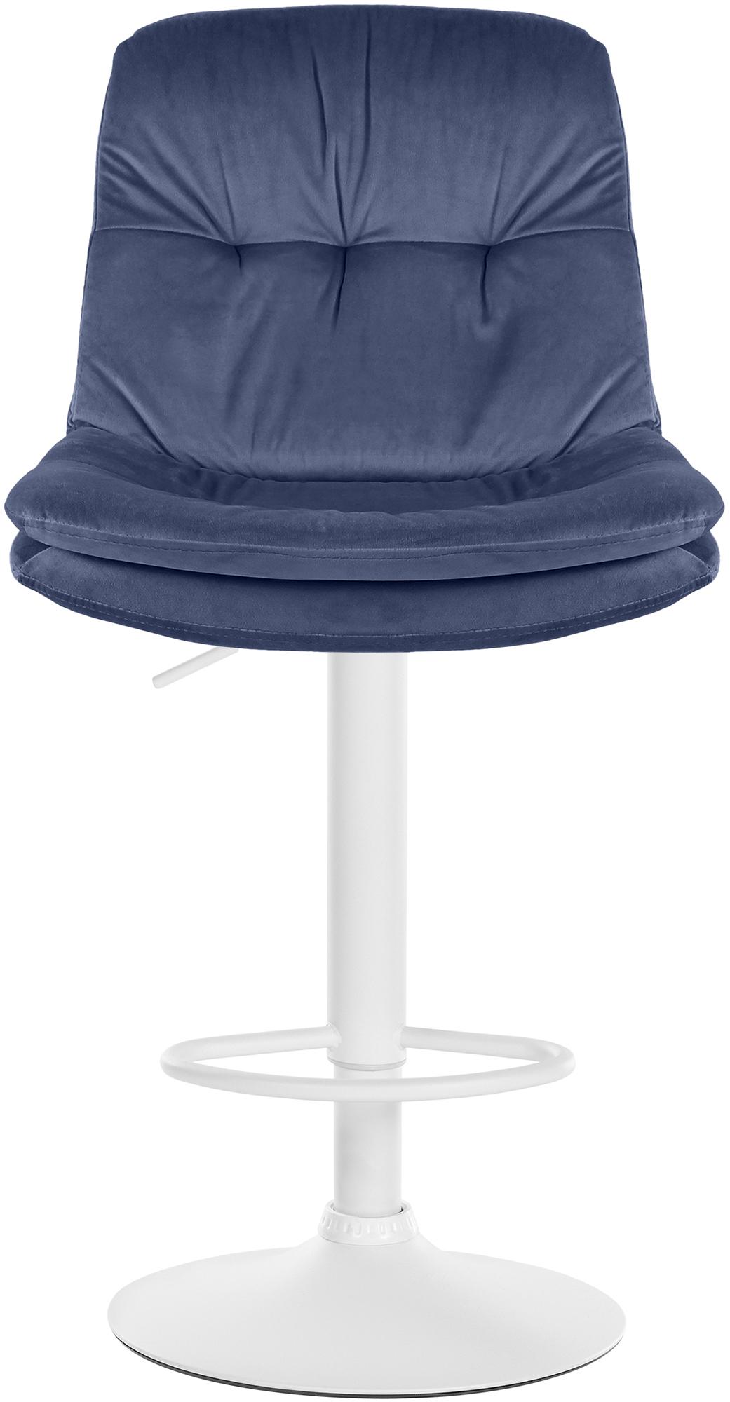 Barkruk Laurel fluweel blauw,Metaal mat wit blau