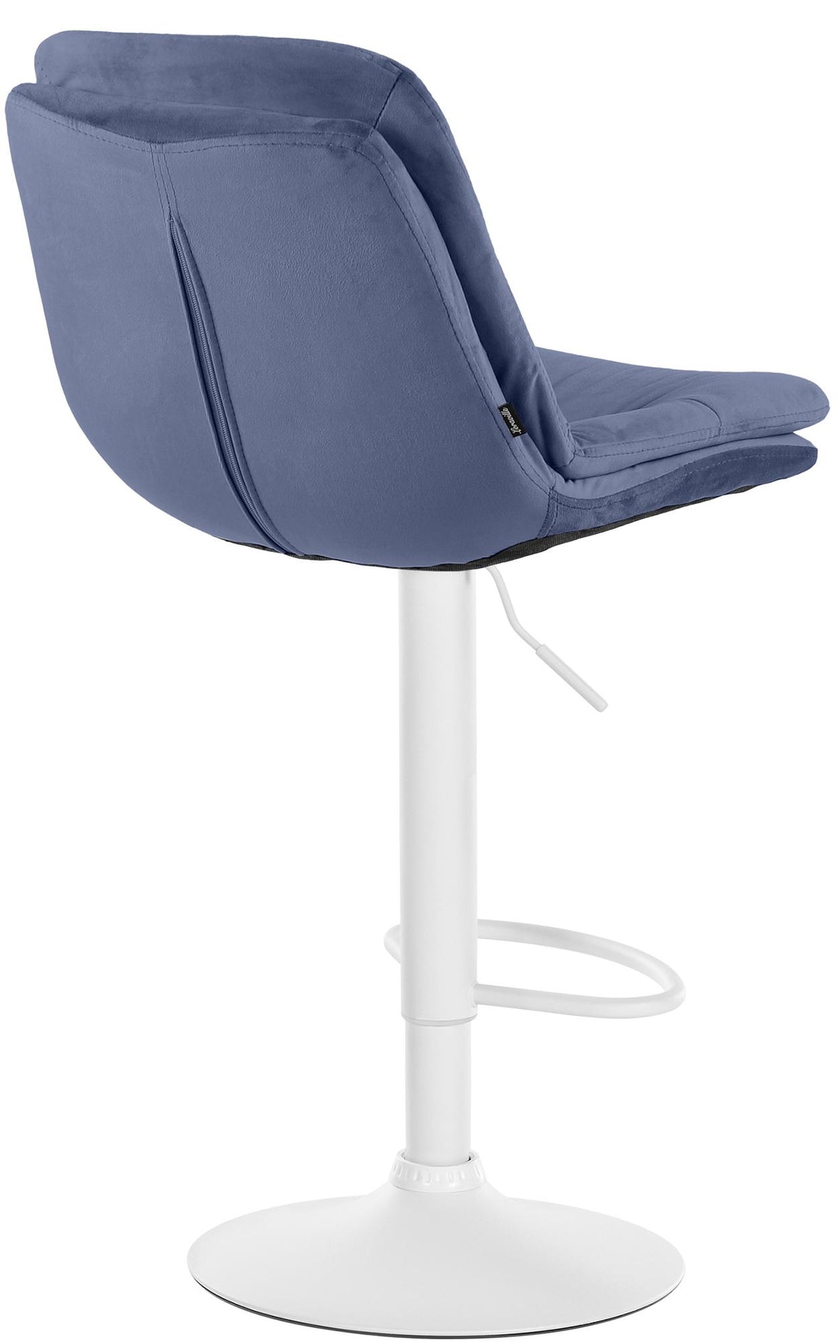 Barkruk Laurel fluweel blauw,Metaal mat wit blau