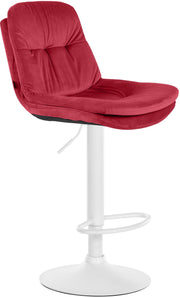 Barkruk Laurel fluweel rood,Metaal mat wit rot