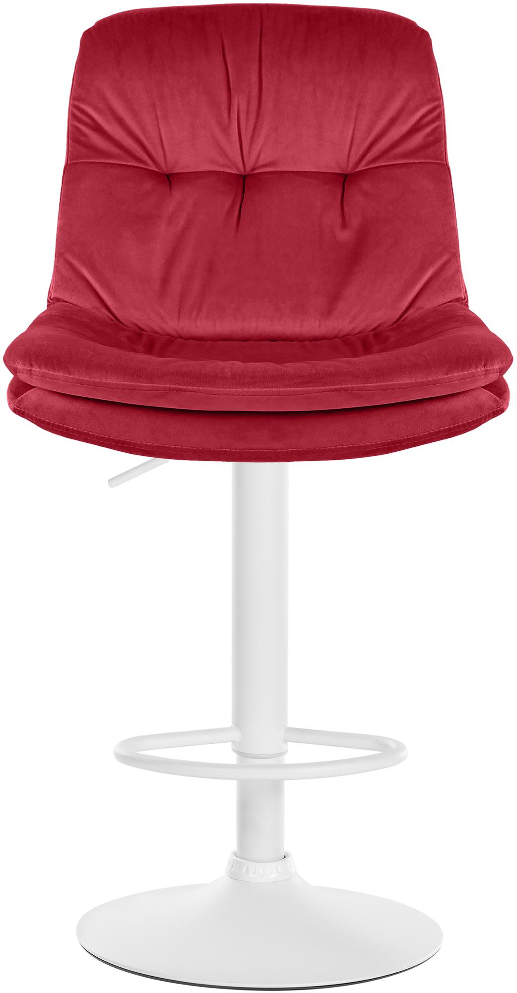 Barkruk Laurel fluweel rood,Metaal mat wit rot