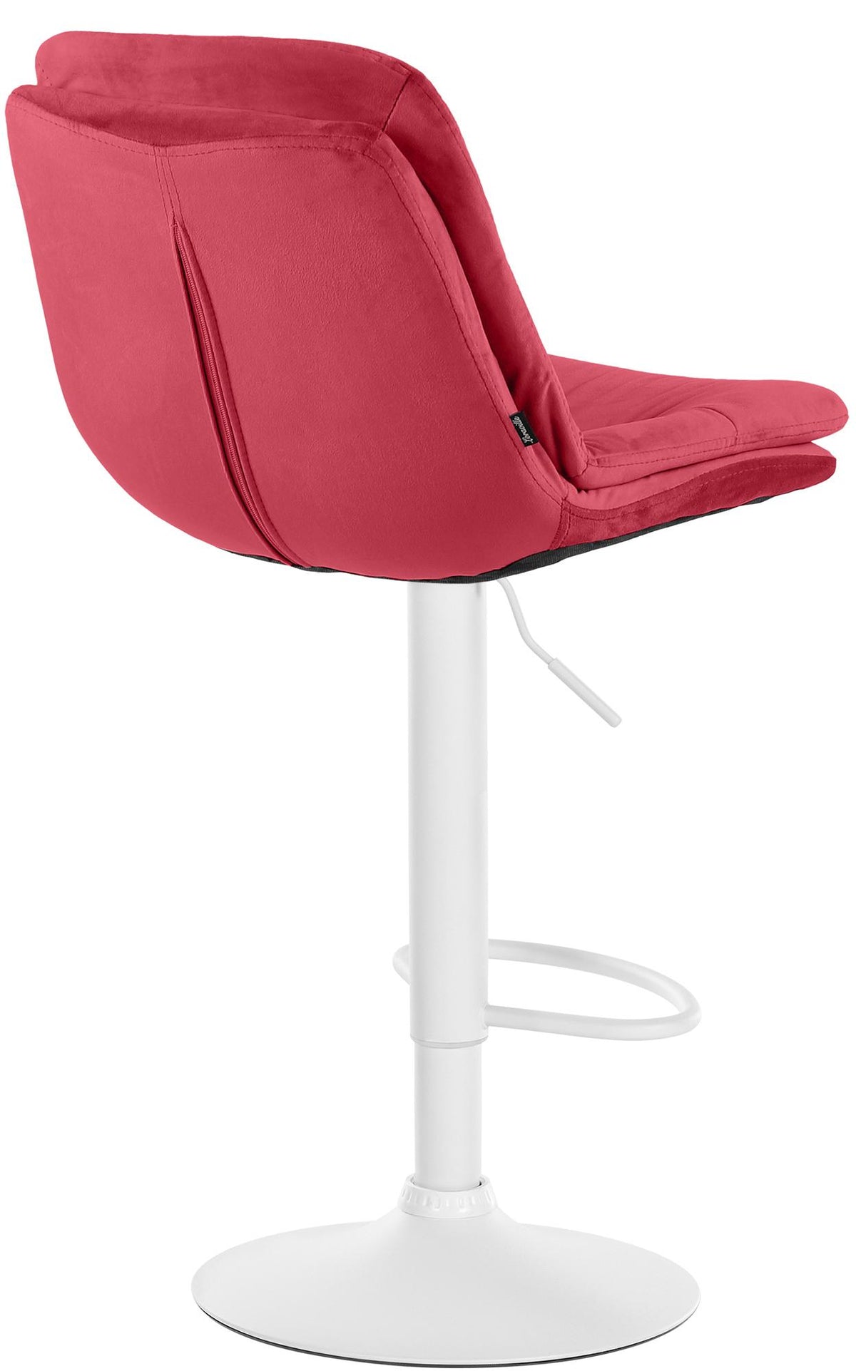 Barkruk Laurel fluweel rood,Metaal mat wit rot