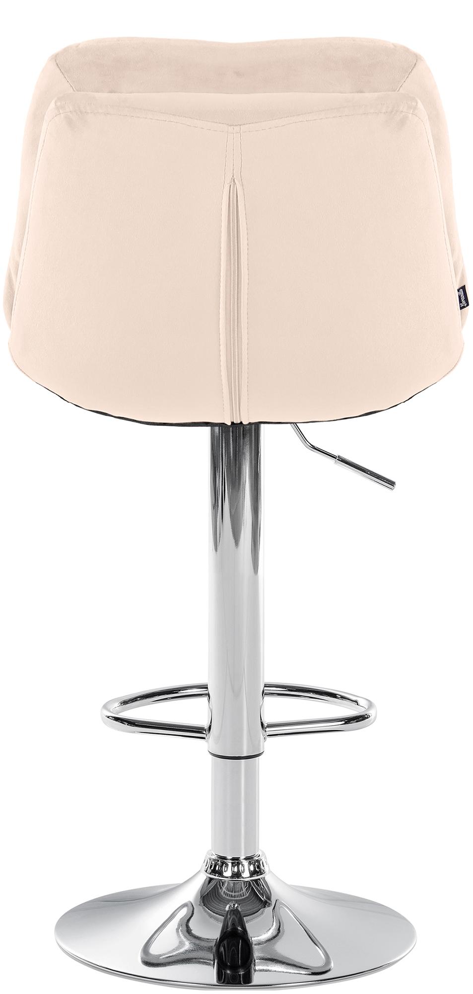 Barkruk Laurel fluweel creme,Metaal in chroomoptiek creme