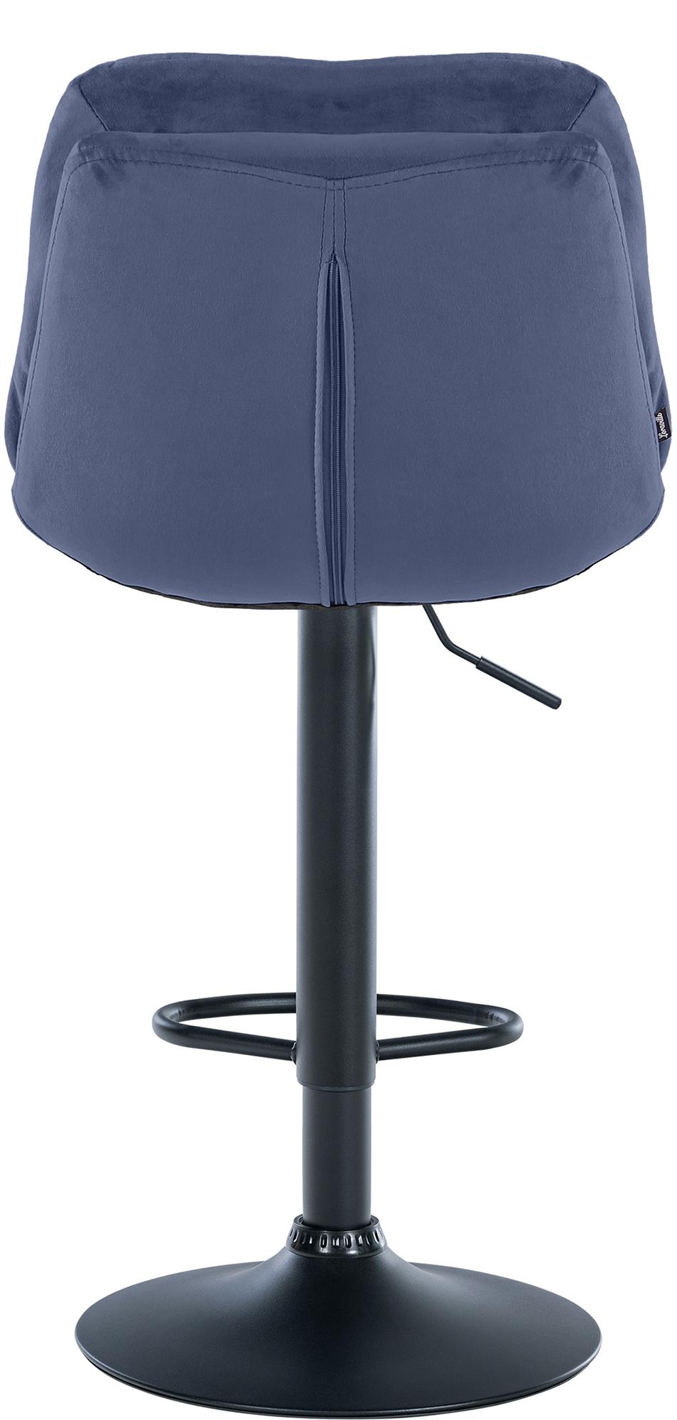 Barkruk Laurel fluweel blauw,Metaal mat zwart blau