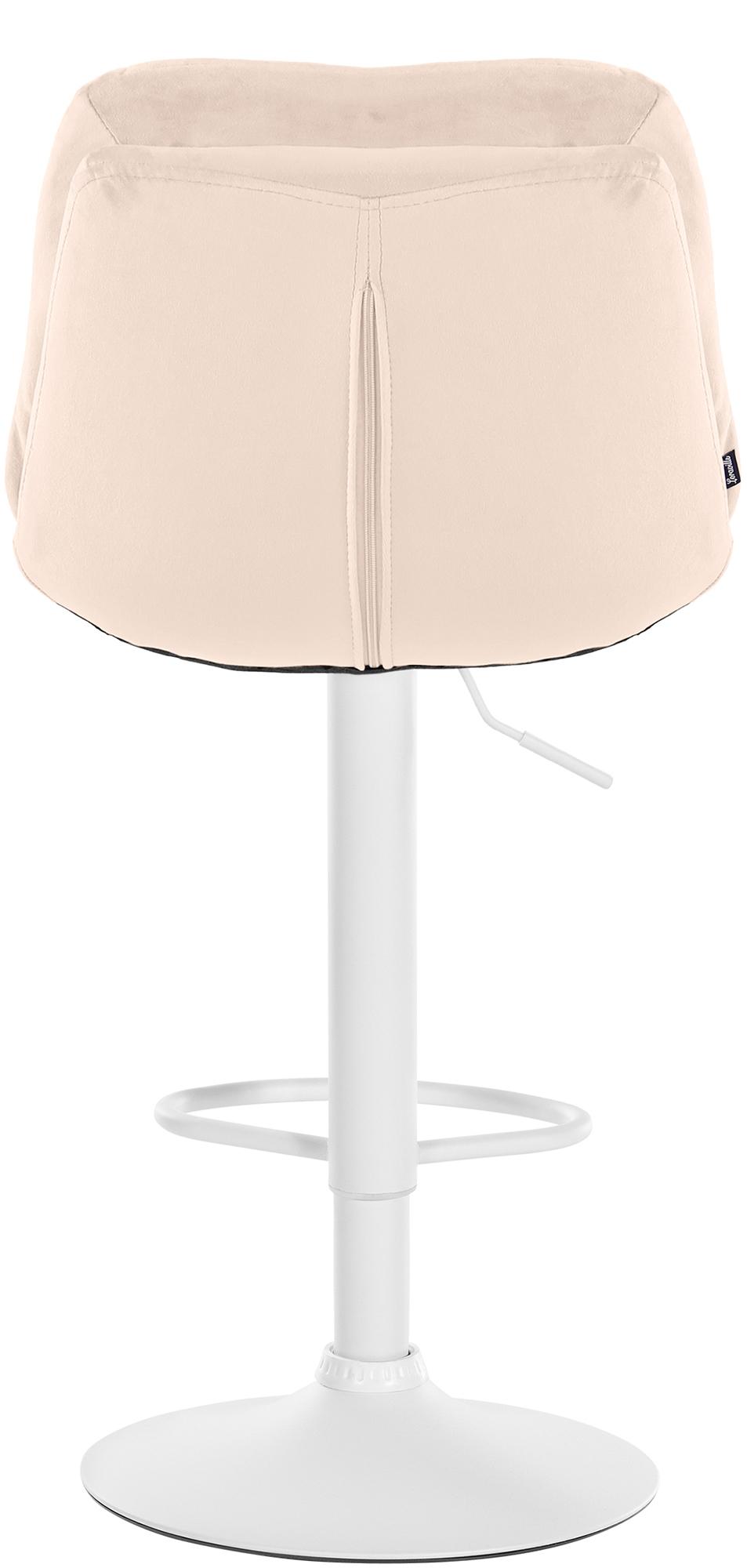 Barkruk Laurel fluweel creme,Metaal mat wit creme