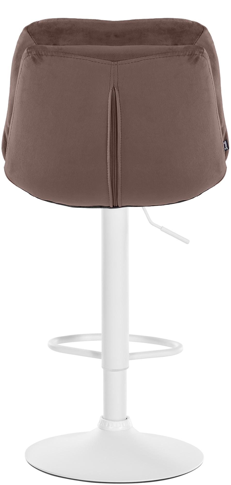 Barkruk Laurel fluweel bruin,Metaal mat wit braun