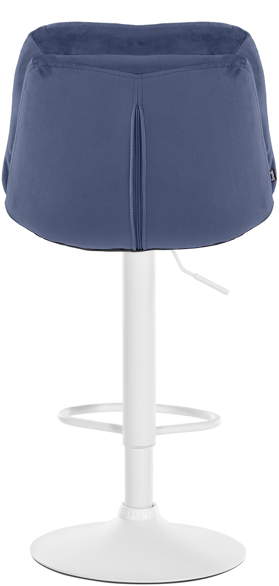 Barkruk Laurel fluweel blauw,Metaal mat wit blau