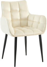 Eetkamerstoel Tirana fluweel creme creme