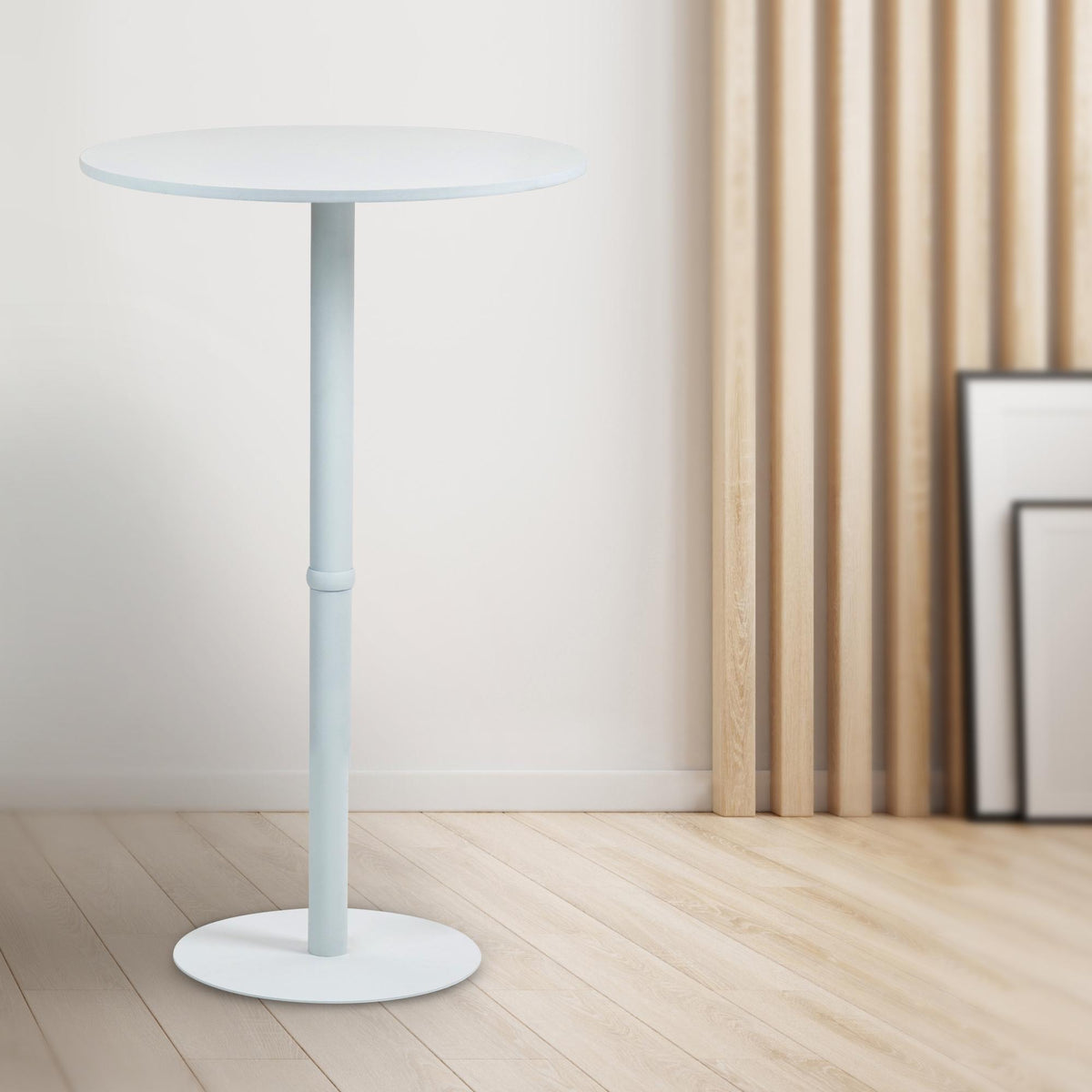 Statafel Hereford rond wit/wit,75 cm weiß/weiß