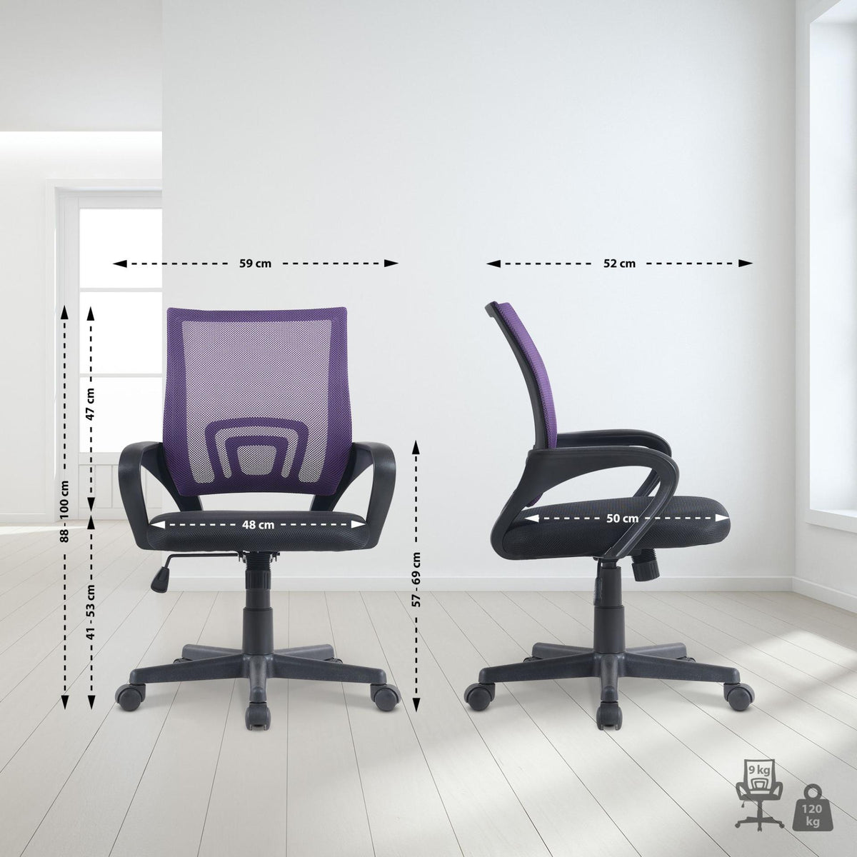 Bureaustoel Genius purper lila