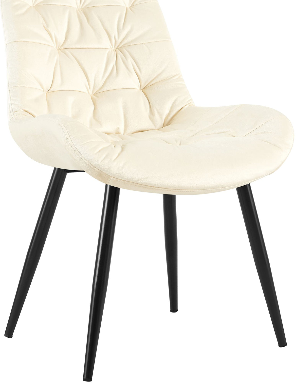 Eetkamerstoel Rossford fluweel creme creme