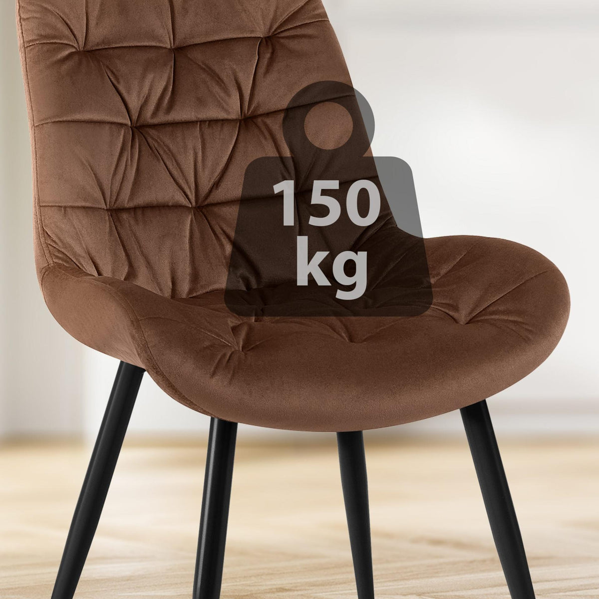 Eetkamerstoel Rossford fluweel bruin braun