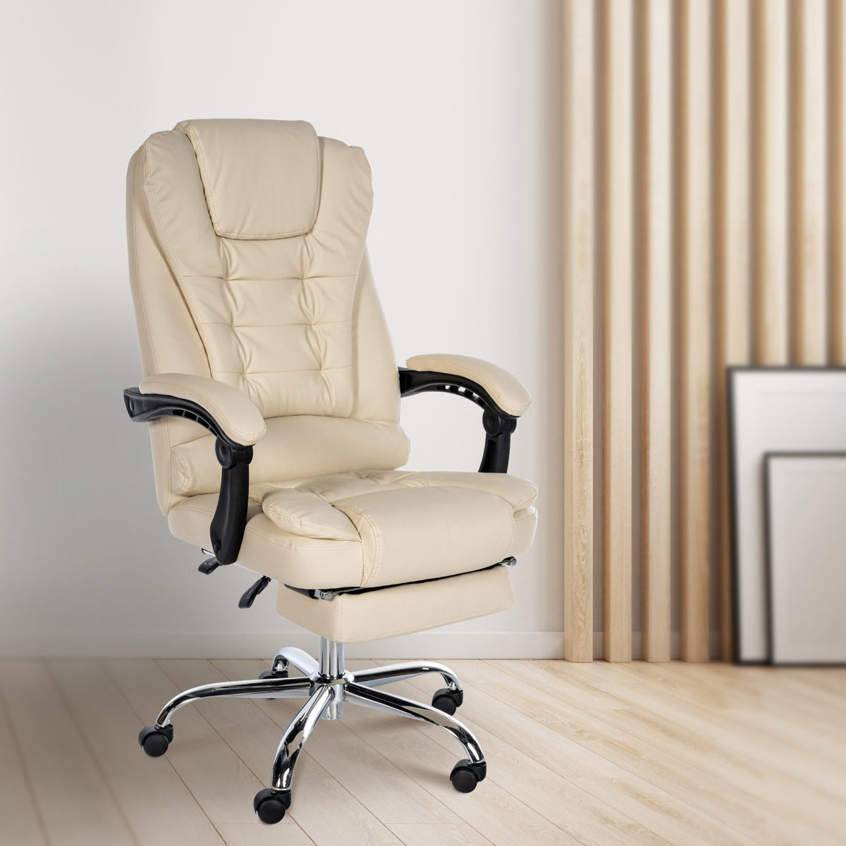 Bureaustoel Oxygen creme,Kunstleer creme