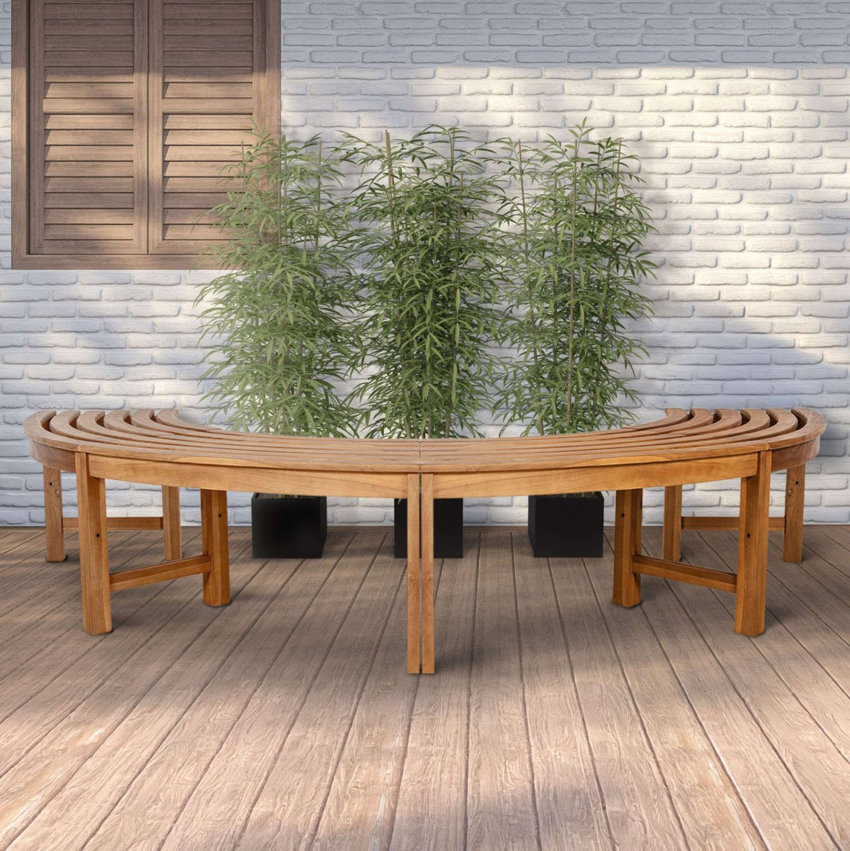 Boombank Male zonder rugleuning teak teak