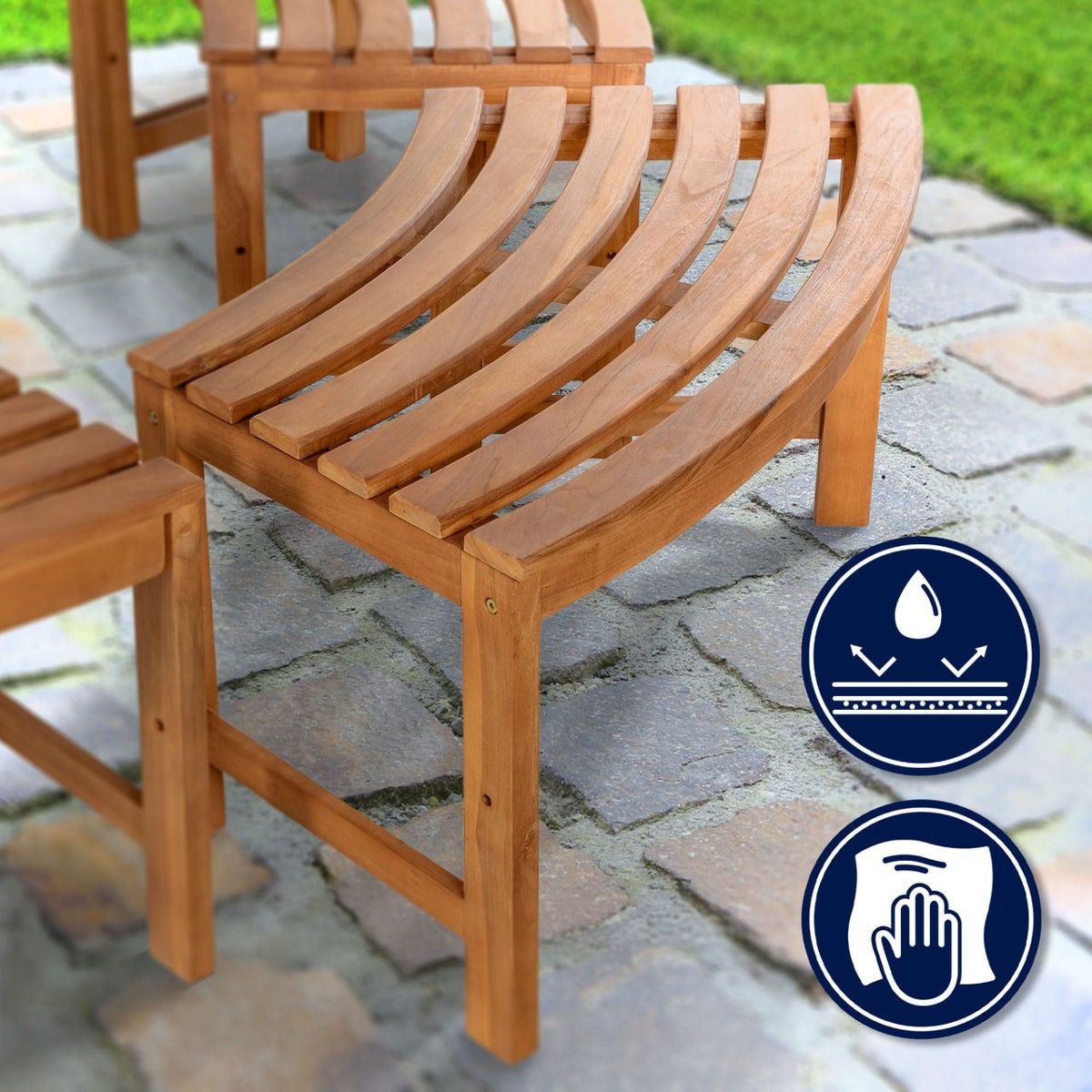 Boombank Male zonder rugleuning teak teak