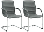 Set van 2 Eetkamerstoelen Tira kunstleer grijs grau