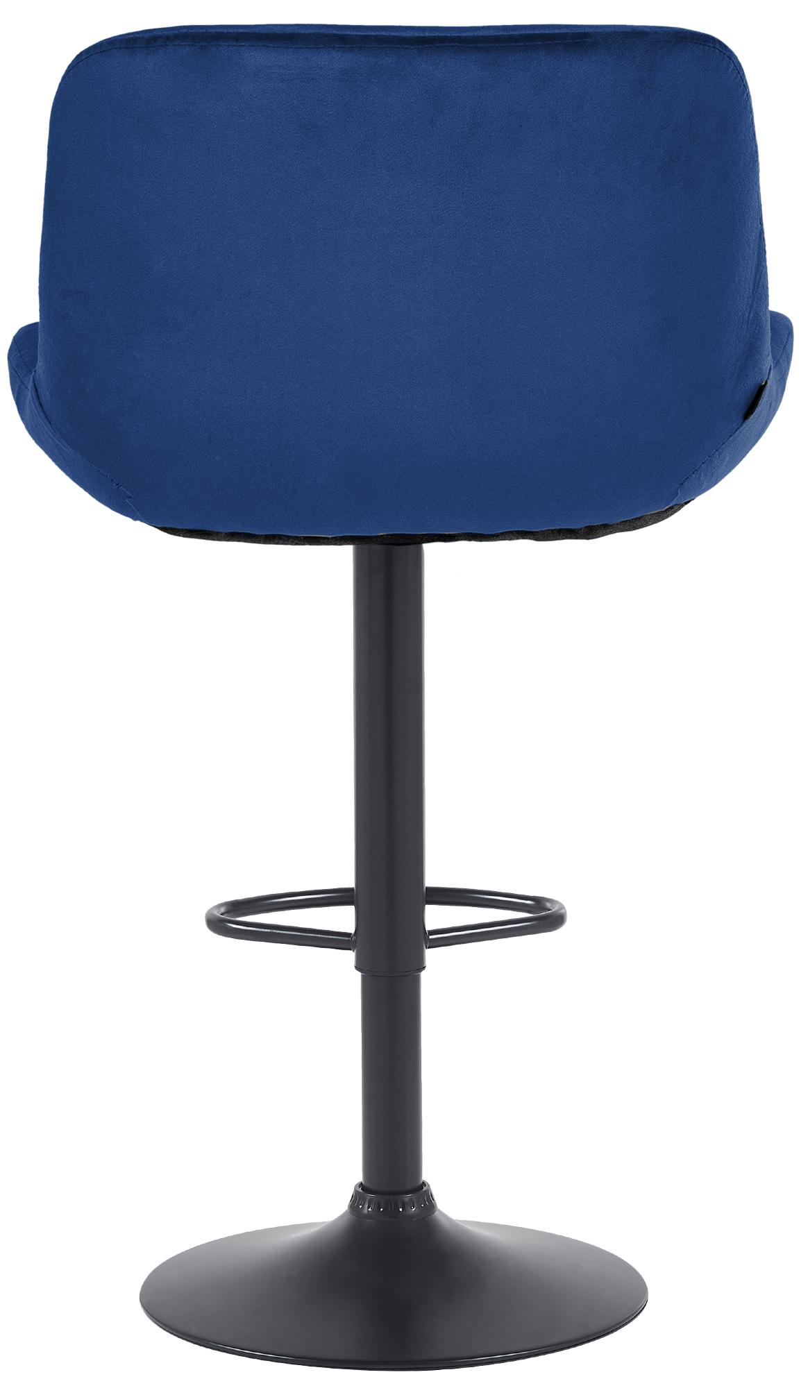 Barkruk Solon zwart blauw,Fluweel blau