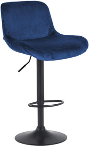 Barkruk Solon zwart blauw,Fluweel blau