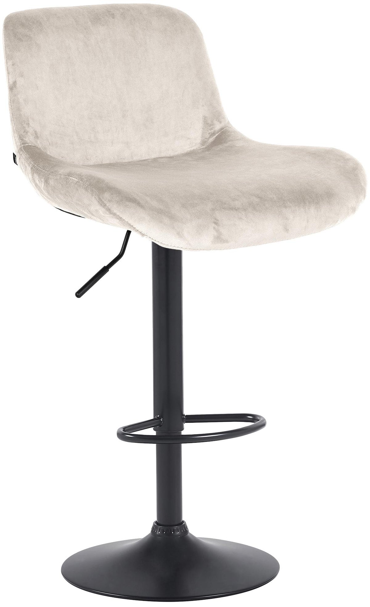 Barkruk Solon zwart creme,Fluweel creme