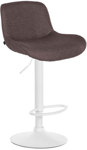 Barkruk Solon wit frame donkerbruin,Stof dunkelbraun