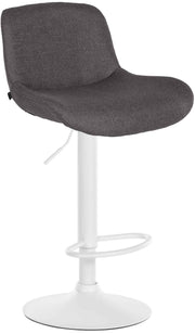 Barkruk Solon wit frame donkergrijs,Stof dunkelgrau