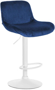 Barkruk Solon wit frame blauw,Fluweel blau