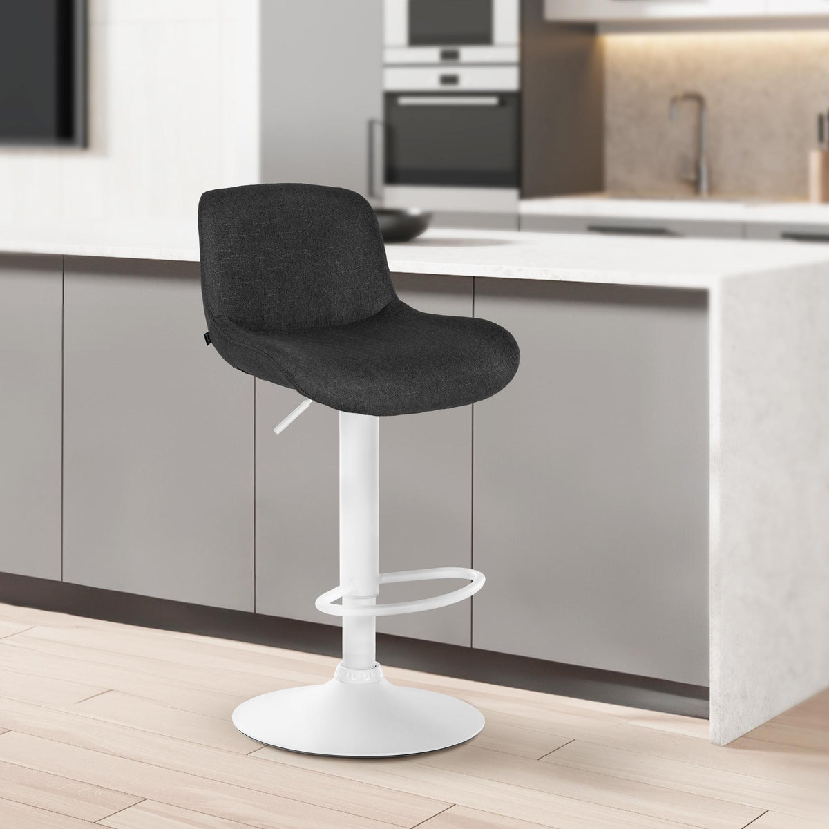Barkruk Solon wit frame zwart,Fluweel schwarz