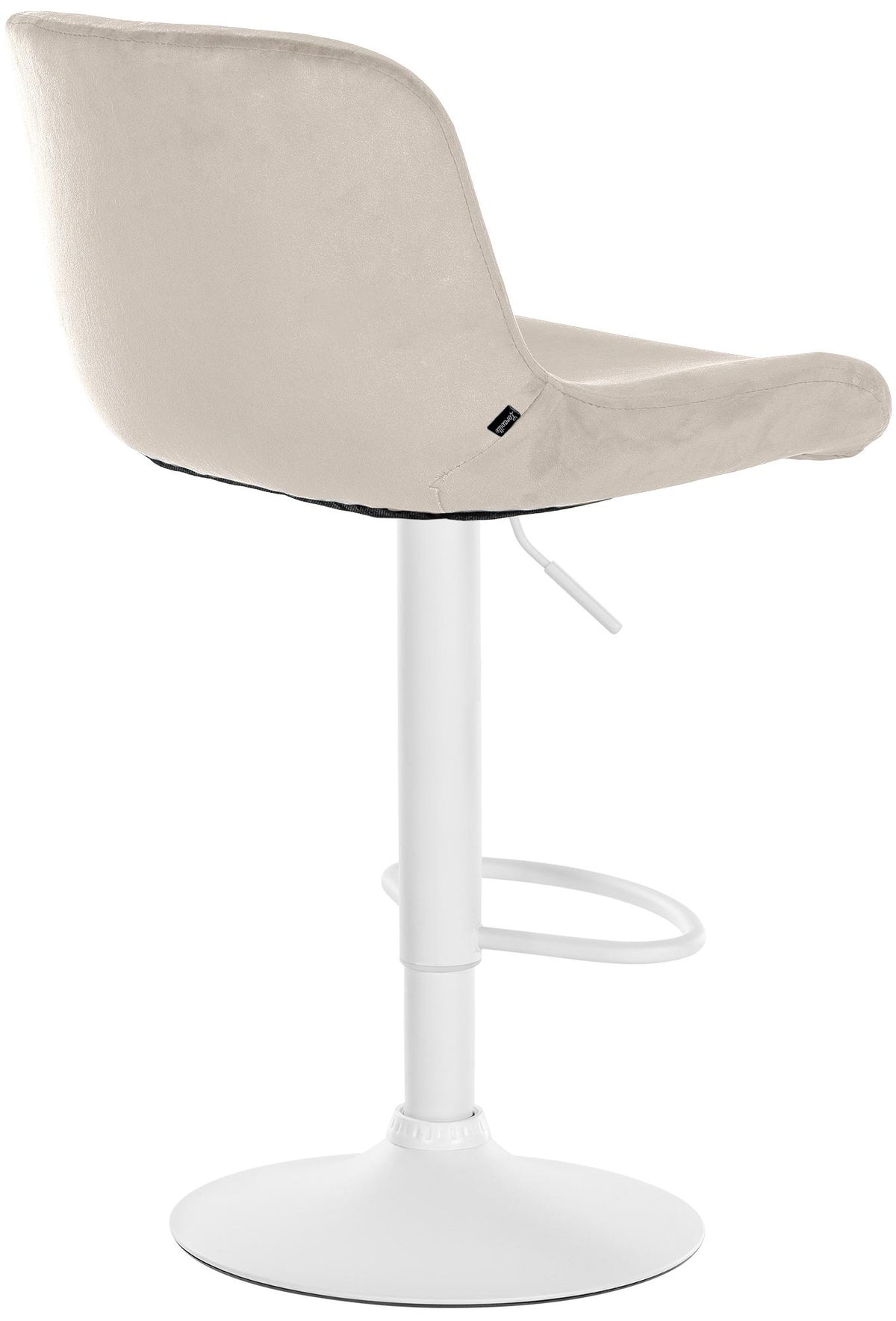 Barkruk Solon wit frame creme,Fluweel creme