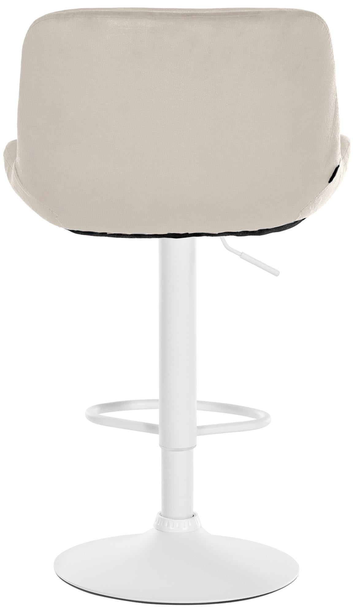 Barkruk Solon wit frame creme,Fluweel creme